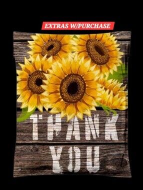 20ct. 10x13 Polymailers Sunflower "Thank You" Random Thank You Cards/Stickers